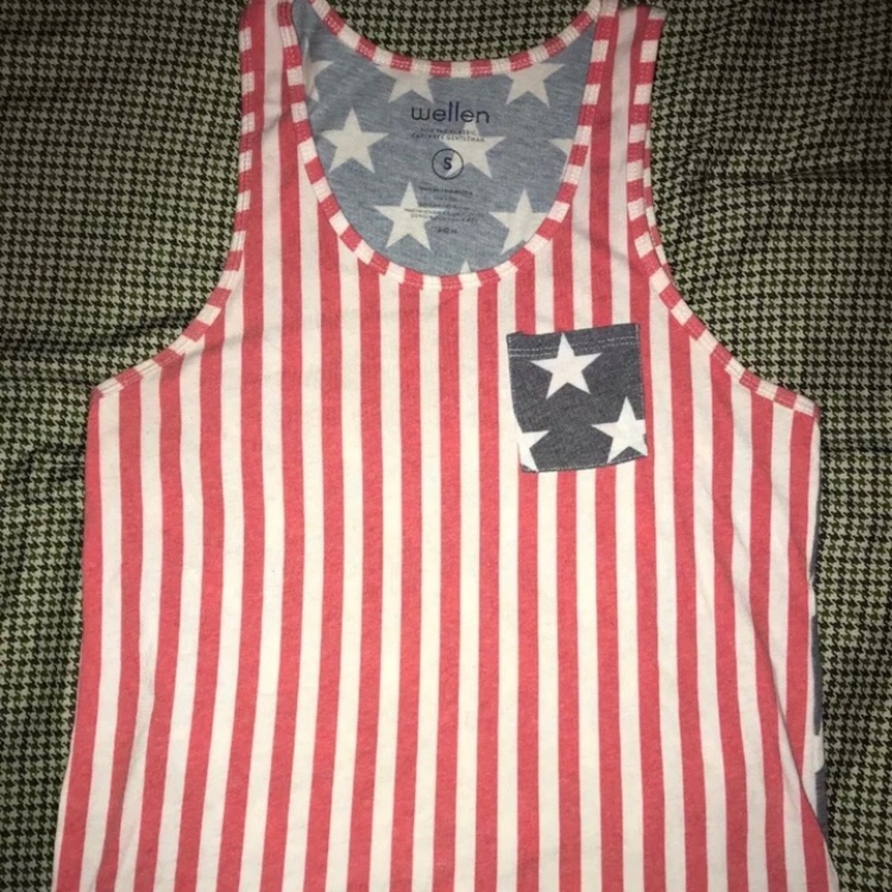 Wellen Surf USA Stars and Stripes Tank Top (Small)